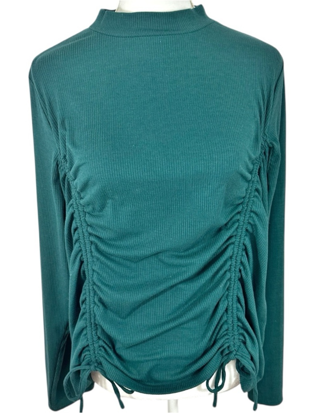 Lane Bryant Green Rouched Front Long sleeve Sweater- Size 18/20